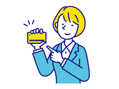 カードを持つ女性