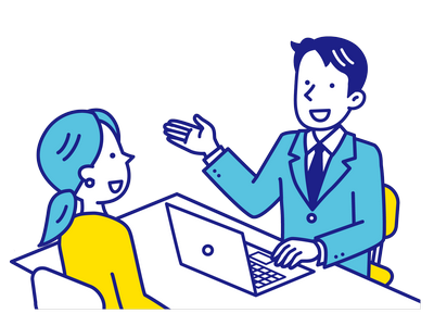 面談をする男女